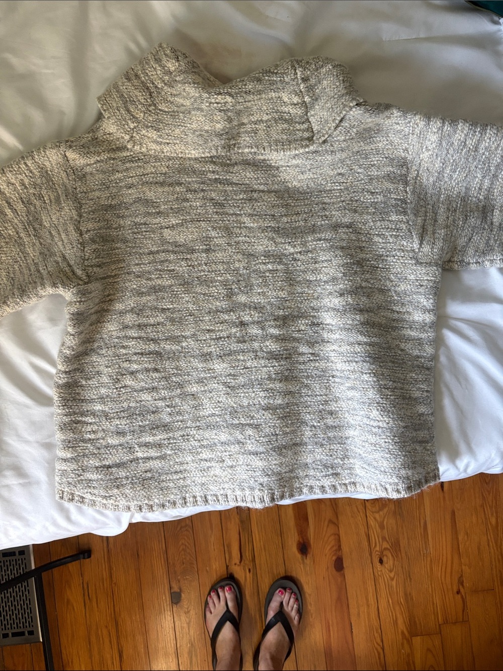 Pure Jill Relaxed Cowl-Neck Sweater in Cream